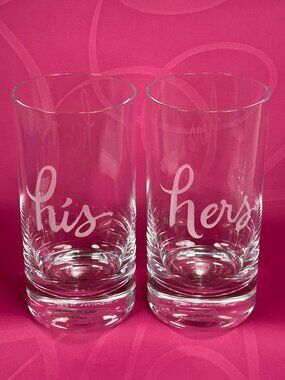 Kate Spade  pair of His & Hers crystal glasses